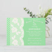 Baby Green, Elfenbeinblütenspülung Einladung (Stehend Vorderseite)
