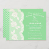 Baby Green, Elfenbeinblütenspülung Einladung (Vorne/Hinten)