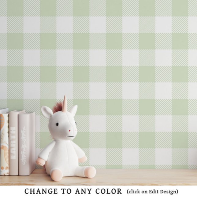 Baby Green Gingham Pattern Kinderzimmer Wallpaper Tapete (Von Creator hochgeladen)