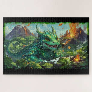 Baby Green Hawaiian Fire Dragon & Volcanoys Puzzle