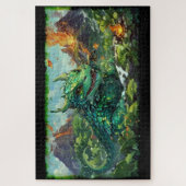 Baby Green Hawaiian Fire Dragon & Volcanoys Puzzle (Vertikal)
