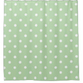 Baby Green Polka Dots Duschvorhang (Vorderseite)
