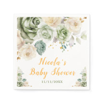 Baby Green und Cream Floral Baby Dusche