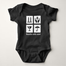 Baby-"Griff-sorgfältig" Jersey-Bodysuit, schwarz