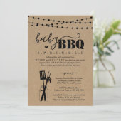 Baby GRILLEN - Baby Sprinkle Baby Q BaByQ Barbeque Einladung (Stehend Vorderseite)