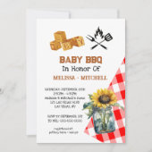 Baby GRILLEN Couples Kinderdusche Einladung (Vorderseite)