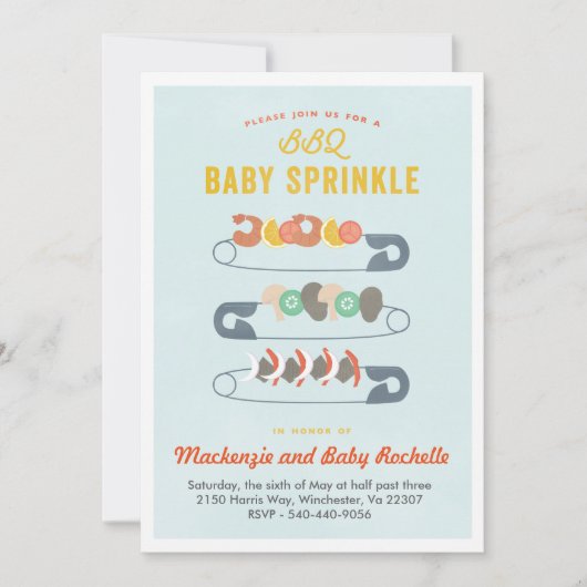 Baby GRILLEN Einladung (Vorderseite)