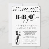 Baby GRILLEN - Paare Dusche Baby Q BaByQ Barbeque Einladung (Vorderseite)