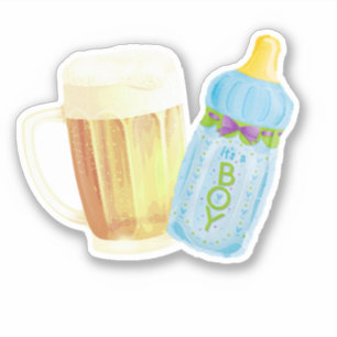 Baby GRILLEN und Beer   Thema Sommerdusche im Frei Aufkleber