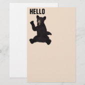 BABY GRIZZLY BEAR HELLO BRIEFPAPIER (Vorne/Hinten)