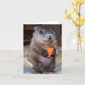 Baby Groundhog Maude Note Card Karte (Gelbe Blume)