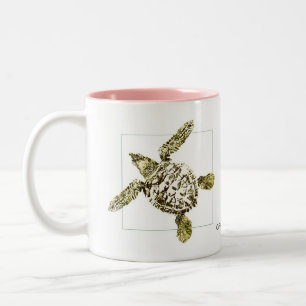 Baby-grüne Meeresschildkröte Zweifarbige Tasse
