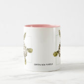 Baby-grüne Meeresschildkröte Zweifarbige Tasse (Mittel)