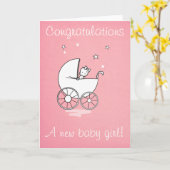 Baby - Grußkarte Karte (Gelbe Blume)