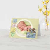 Baby-Grußkarte Karte (Gelbe Blume)