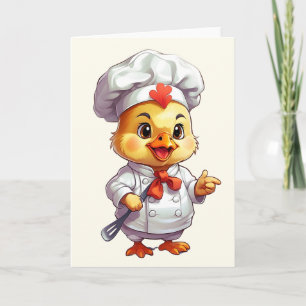 Baby-Hähnchen-Koch-Illustration Spatel Blanko  Karte