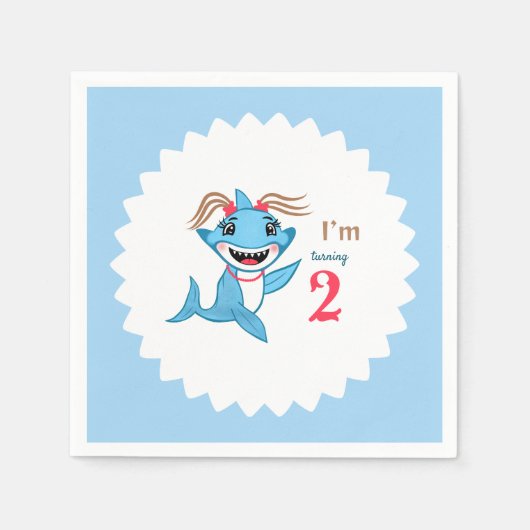 Baby-Hai-Geburtstag Serviette (Vorderseite)