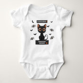 Baby Halloween Bodysuit - Niedliche Black Cat Cust Baby Strampler (Vorderseite)