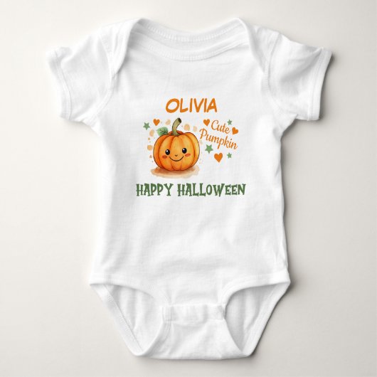 Baby Halloween Niedlich Pumpkin Baby Strampler (Vorderseite)