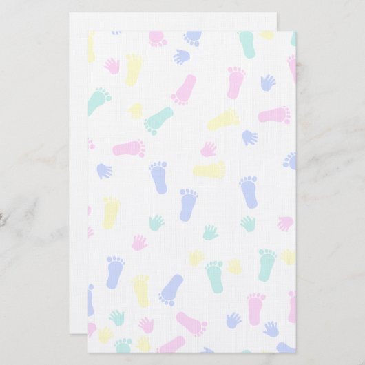 Baby Hand Prints und Foot Prints Briefpapier (Vorne/Hinten)