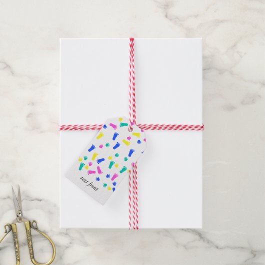 Baby Hand Prints und Foot Prints Geschenkanhänger (Mit Garn)