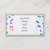 Baby Hand Prints und Foot Prints Visitenkarte (Rückseite)