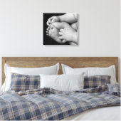 Baby Hände und Füße schwarz und weiß Leinwanddruck (Insitu (Schlafzimmer))