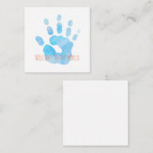 Baby Handprint Willkommen in der Welt Wasserfarben Mitteilungskarte (Vorne/Hinten)
