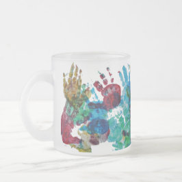 Baby handprints mit kundenspezifischem Text Mattglastasse