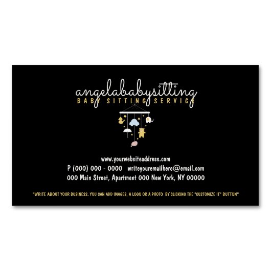 Baby Hanging Toys Duck Elephant Cloud Magnetische Visitenkarte (Vorderseite)