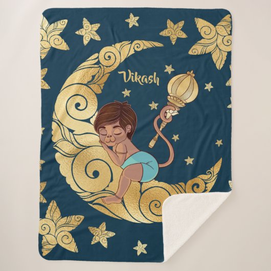 Baby Hanuman slapend op de maan tussen de sterren Sherpadecke (Vorderseite)