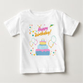 Baby Happy Birthday Printable T - Shirt Geschenkde (Vorderseite)