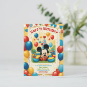 Baby-Happy-Geburtstagskarten Einladungspostkarte (Stehend Vorderseite)