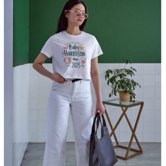 Baby Harrison Due 2025 | Adorable Schwangerschaft T-Shirt