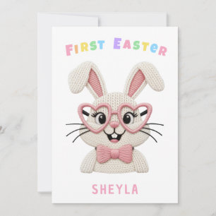 Baby-Hasen mit Herzbrille zum ersten Ostern Feiertagskarte