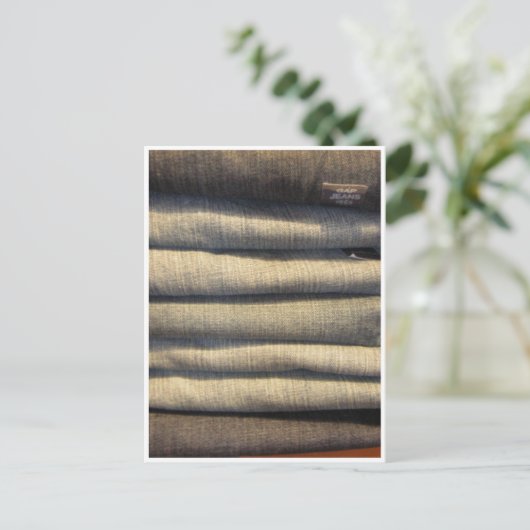 "Baby hat ihre blaue Jeans got.." Postkarte (Stehend Vorderseite)