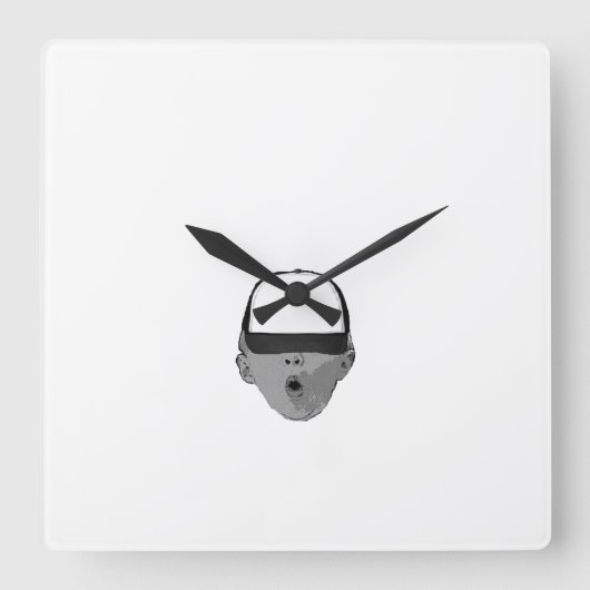 ~Baby Hat~ WALL CLOCK, KÜMMERN SIE ES! Quadratische Wanduhr (Vorderseite)