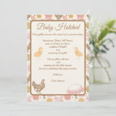 Baby Hatched Chicken Girl Birth Ankündigung (Stehend Vorderseite)