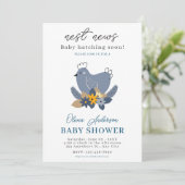 Baby Hatching bald Chicken Blume Kinderdusche Einladung (Stehend Vorderseite)