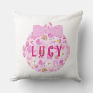 Baby Head Baby Girl Pink Muster Kissen Kissen