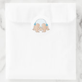 Baby Head Boy Runder Aufkleber (Tasche)