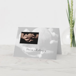 Baby Head in den Händen Glückwünsche Karte