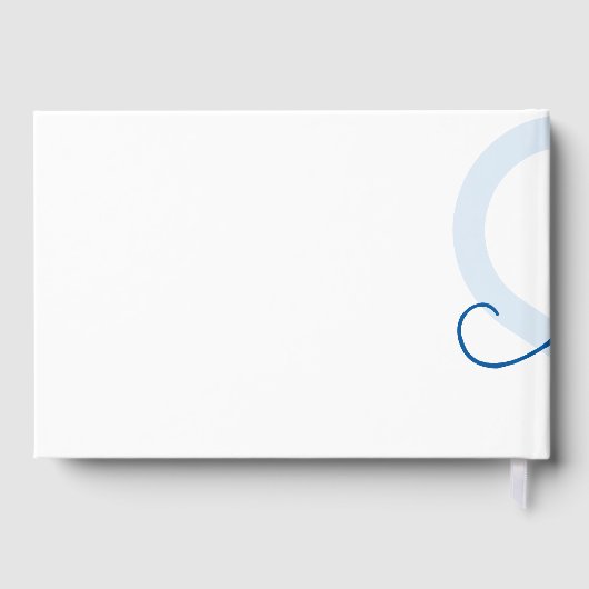 Baby Heart | Cerulean Blue Classic Blüh Script Gästebuch (Rückseite)