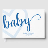 Baby Heart | Cerulean Blue Classic Blüh Script Gästebuch (Vorderseite)