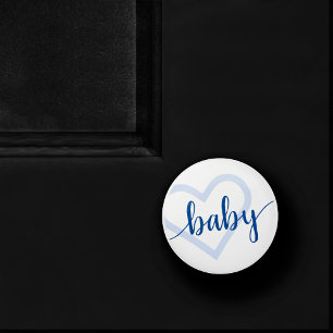 Baby Heart Cerulean Blue Classic Blüh Script Keramikknauf