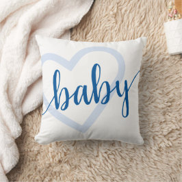 Baby Heart | Cerulean Blue Classic Blüh Script Kissen