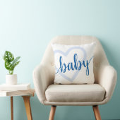 Baby Heart | Cerulean Blue Classic Blüh Script Kissen (Stuhl )