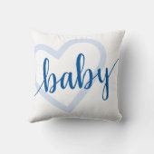 Baby Heart | Cerulean Blue Classic Blüh Script Kissen (Rückseite)