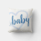 Baby Heart | Cerulean Blue Classic Blüh Script Kissen (Vorderseite)