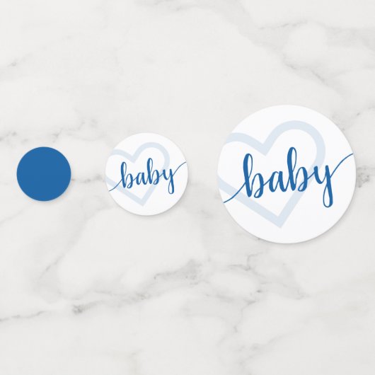 Baby Heart | Cerulean Blue Classic Blüh Script Konfetti (Vorderseiten)